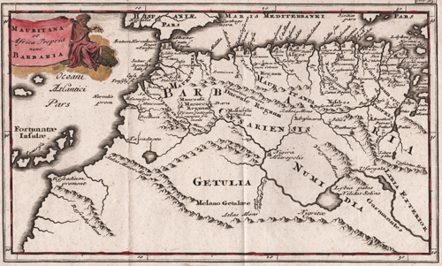 Mauritana et Africa Propria numbe Barbaria 1697 Cluver map